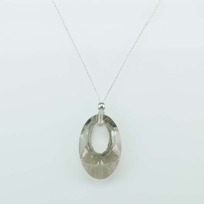 Necklace oval Grey color