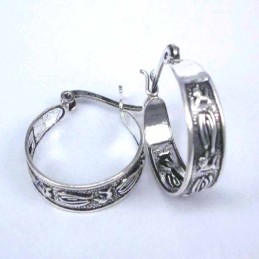 Ea Hoop 24x15x5mm. Oval Plain