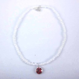 Bracelet ball 3-4mm.Crystal White Color +c.z. 6mm