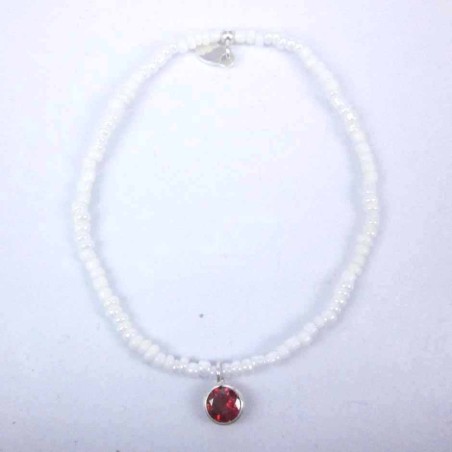 Bracelet ball 3-4mm.Crystal White Color +c.z. 6mm