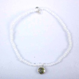 Bracelet ball 3-4mm.Crystal White Color +c.z. 6mm
