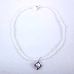 Bracelet ball 3-4mm.Crystal White Color +c.z. 6mm