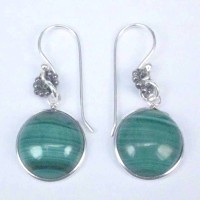 Earrings Malachite Stone