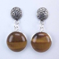 Earrings Tiger Eye Stone
